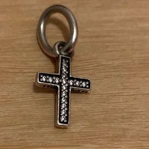 Pandora Sterling Silver/CZ Cross Pendant